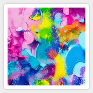 Abstract color hand painted with cool colors inspiring and wonderful pastel bright, friendly colours, beautiful, light lovely colors Sticker